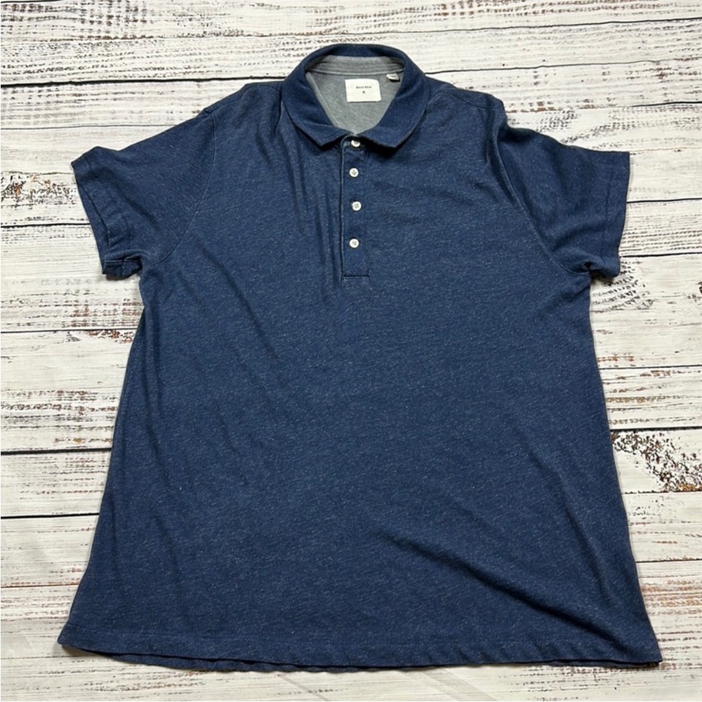 Billy reid shirt sleeve blue polo shirt size xl